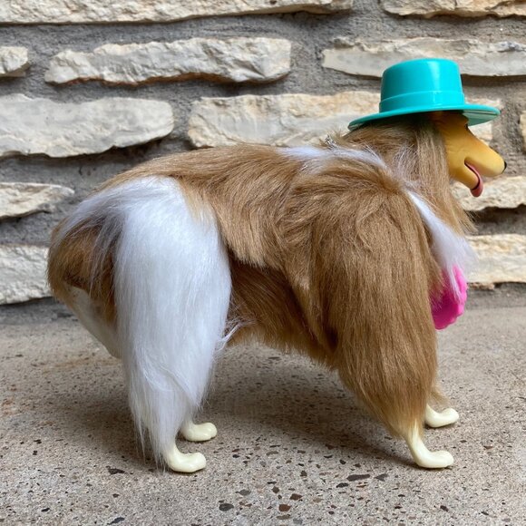 Western Fun Barbie Pet Collie "Turquoise" Dog 1989 Vintage Mattel - Picture 5 of 6